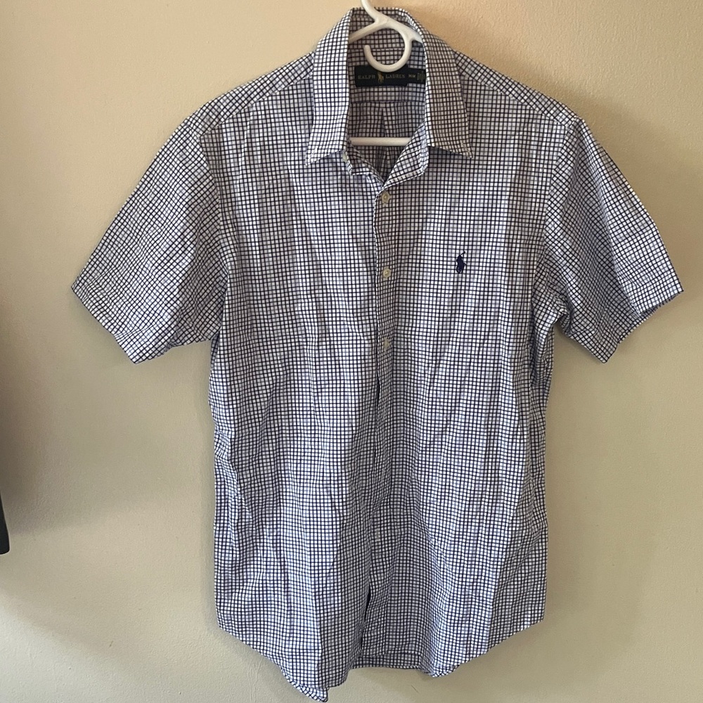 Ralph Lauren plaid button down shirt short sleeve